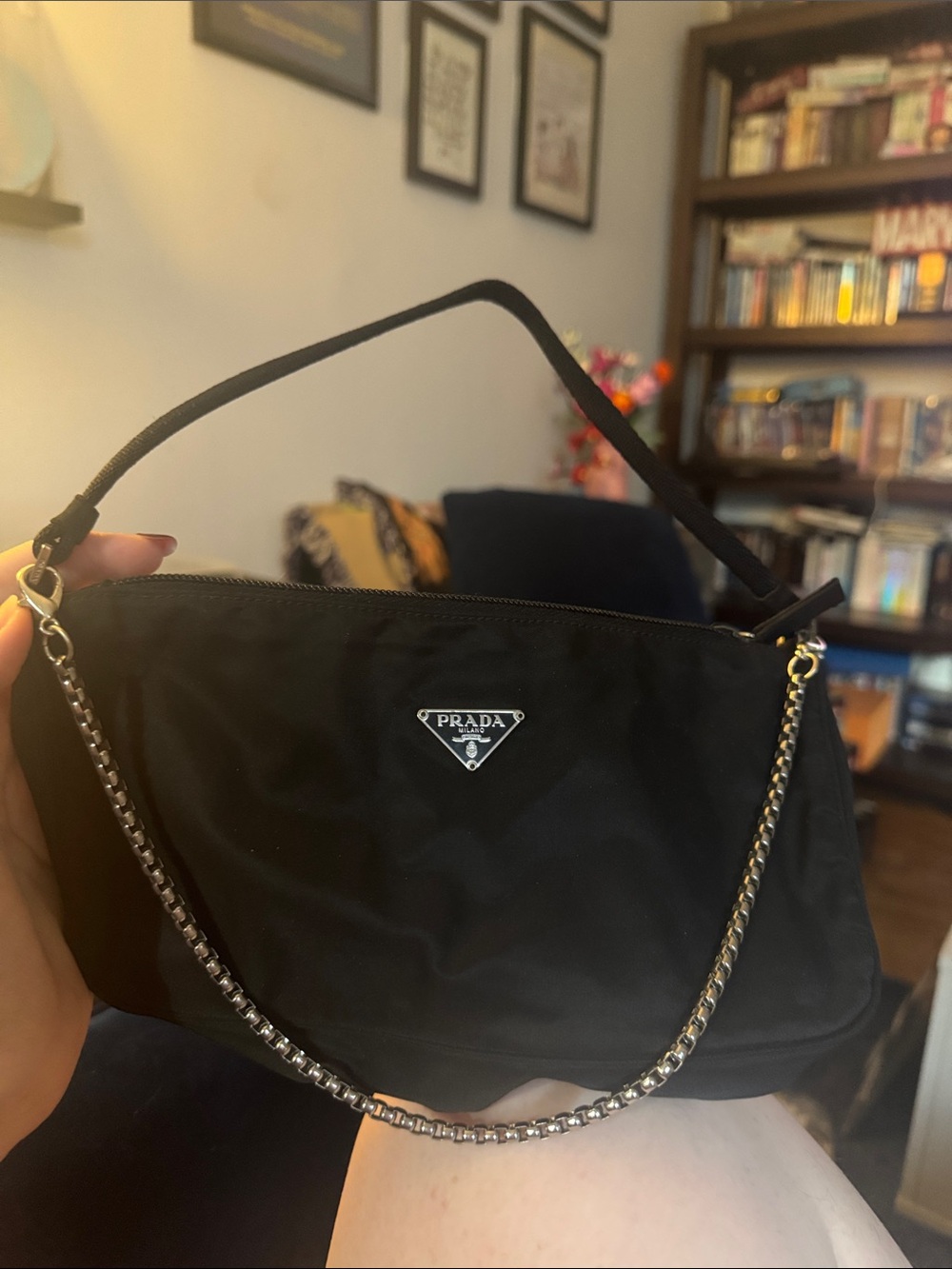 Prada Mini Hobo Bag with Chain